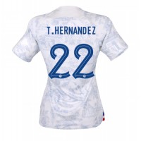 Camiseta Francia Theo Hernandez #22 Visitante Equipación para mujer Mundial 2022 manga corta